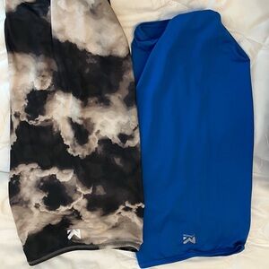 2-Pack Athletic mission neck gaiters with Cloud and Blue Designs